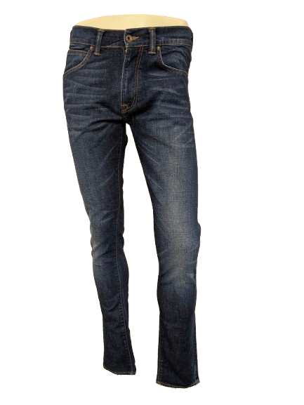 Edwin jeans. Donker Blauw gekleurd. Maat W31 - L34. Slim Tappered. Low Crotch.