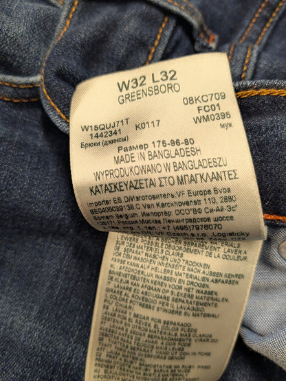 Wrangler jeans. Donker Blauw gekleurd. Maat W32 - L32. type Greensboro. stretch.