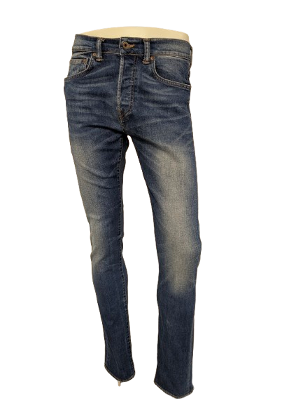 Edwin jeans. Blauw gekleurd. Maat W32 - L34. Slim Tappered.