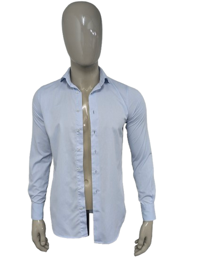 Profuomo overhemd. Licht Blauw gekleurd. Maat 37 / S. slim fit.