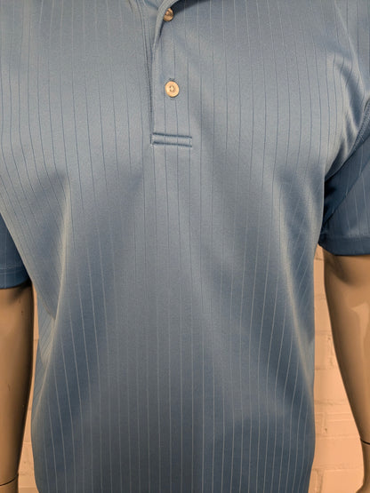 Vintage PGA Tour polo. Licht Blauw voelbaar gestreept motief. Maat L.