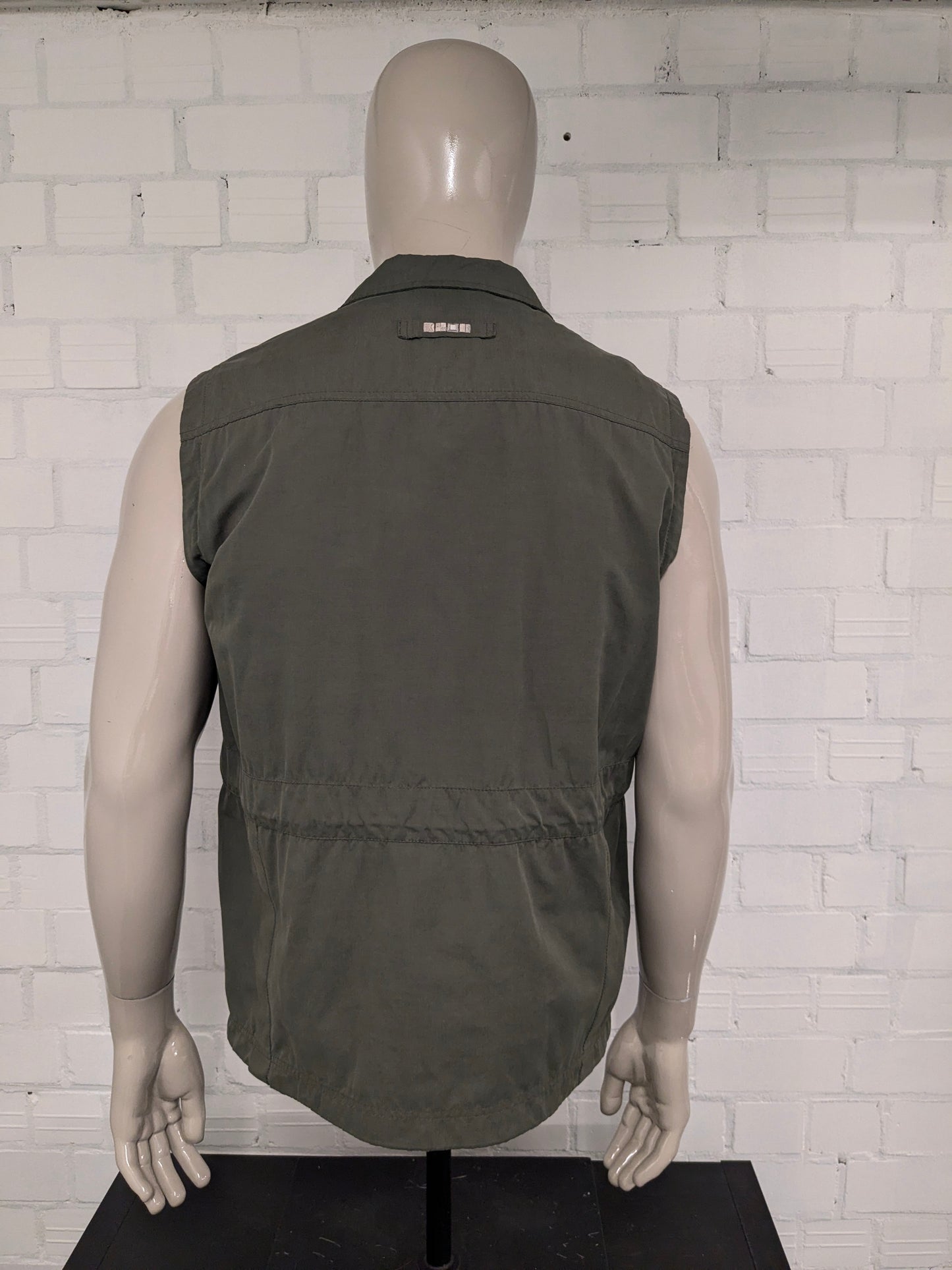 Vintage Bush dunne bodywarmer. Groen gekleurd. Maat L.