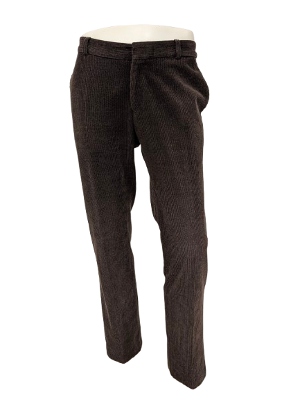 Bartlett & Walker Wollen Rib broek. Donker Bruin gekleurd. Maat 25 (50 / M). Comfort stretch. 42% Wol.