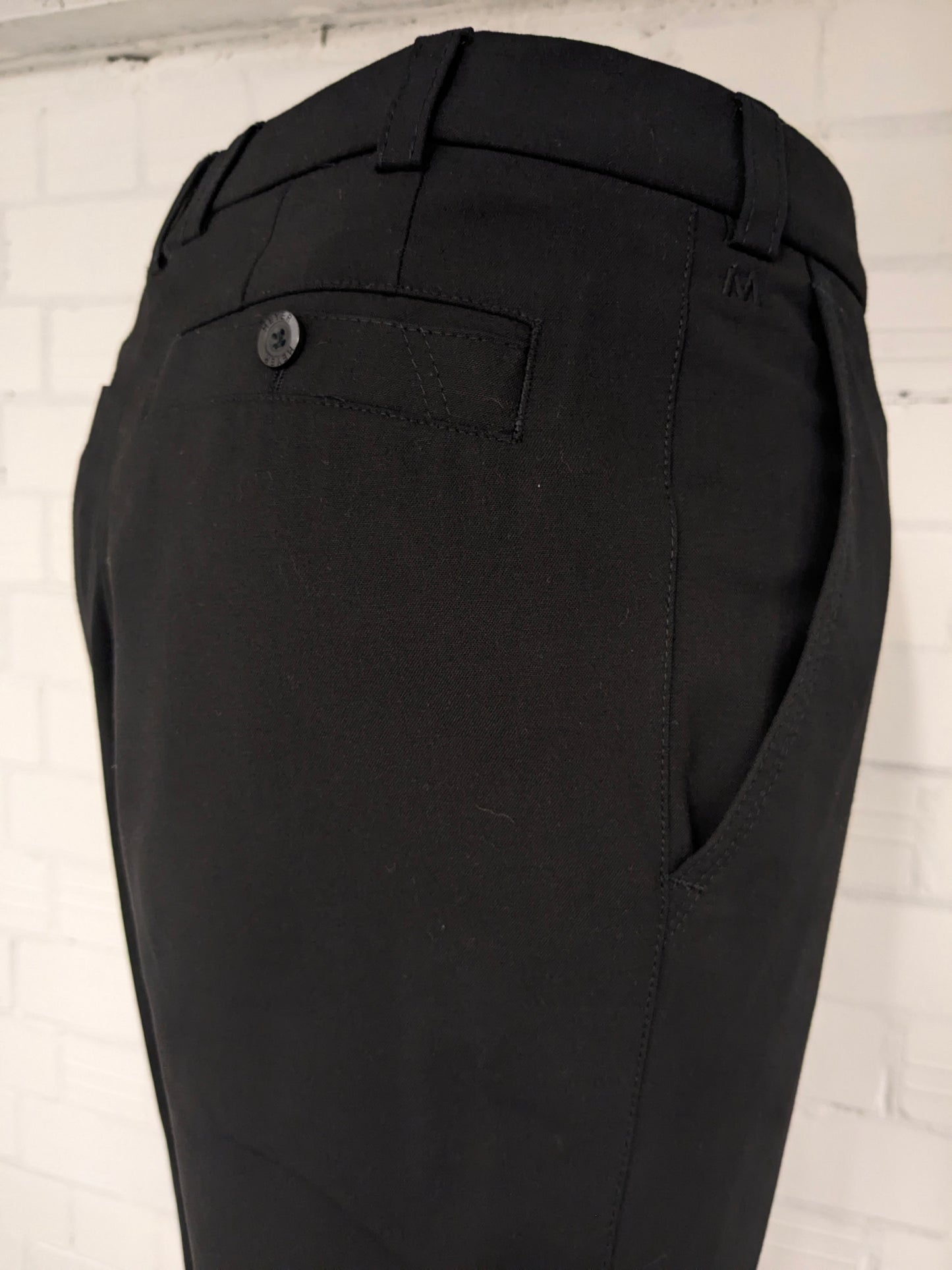 Meyer broek / pantalon. Zwart gekleurd. Maat 24 (48 / M). stretch.