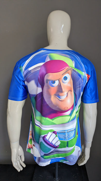 Toy Story Buzz Lightyear Shirt. Impression colorée. Taille L. Stretch.