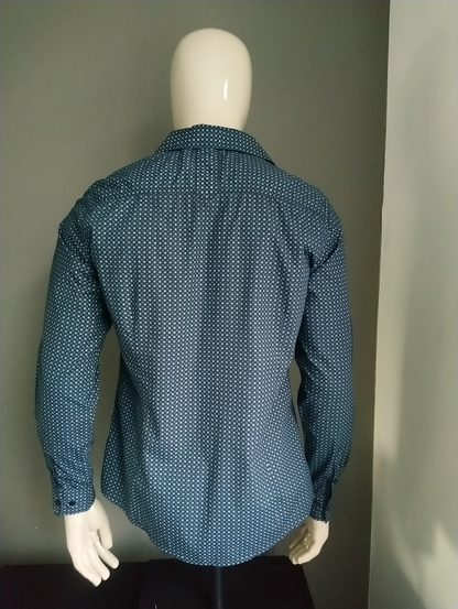 EDC Shirt. Blue gray print. Size L.