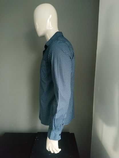 EDC Shirt. Blue gray print. Size L.