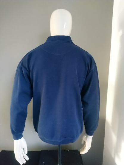 Vintage polotrui. Donker Blauw gekleurd. Maat S. valt ruimer