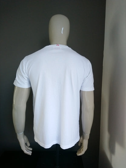 Shirt MC2 Saint Barth. Bianco con stampato "Happy Ending". Taglia L.