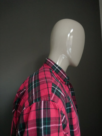 Camicia vintage Giordano. A scacchi di verde rosso. Qualche tessuto più spesso. Taglia XL.