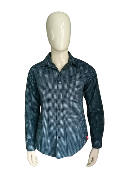 EDC Shirt. Blue gray print. Size L.