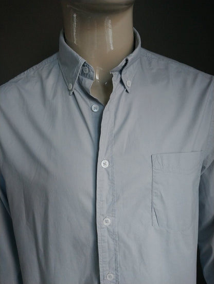 Chemise de mangue. Gris clair de couleur. Taille 2xl / xxl. Slim Fit.