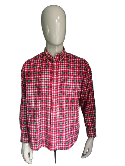 Vintage Flanell-Hemd. Rotes grünes Gelb kariert. Größe XL.