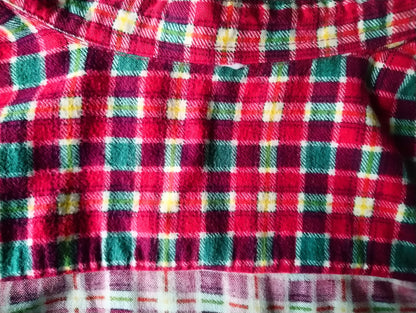 Vintage Flanell-Hemd. Rotes grünes Gelb kariert. Größe XL.