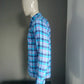 Camisa de franela de la vendimia Kappa. Azul morado. Tamaño S.