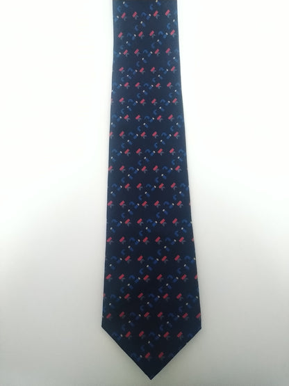 Kiwa tie. Blue red motif.