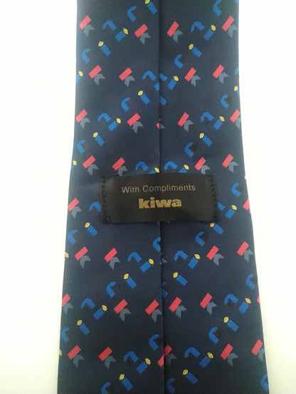 Kiwa tie. Blue red motif.