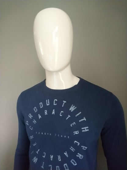 García Longsleeve. Azul oscuro con impresión. Tamaño L / M