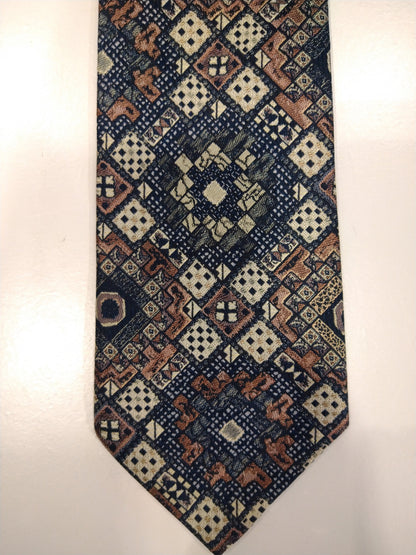 Tie en polyester Claudy vintage. Beau motif vintage.