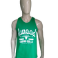 Singlet / camisa de Elwood. Blanco coloreado verde. Talla L.