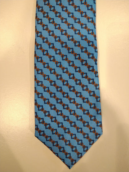 Marchesi di como narrow silk tie. Nice blue / red motif.