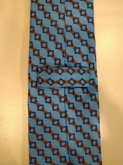 Marchesi di como narrow silk tie. Nice blue / red motif.