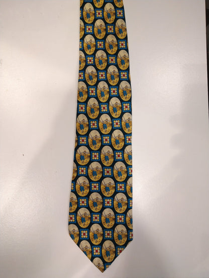 Vintage silk tie. Nice vintage golfer motif.