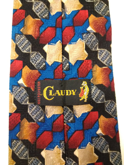 Vintage Claudy polyester tie. Nice vintage motif.