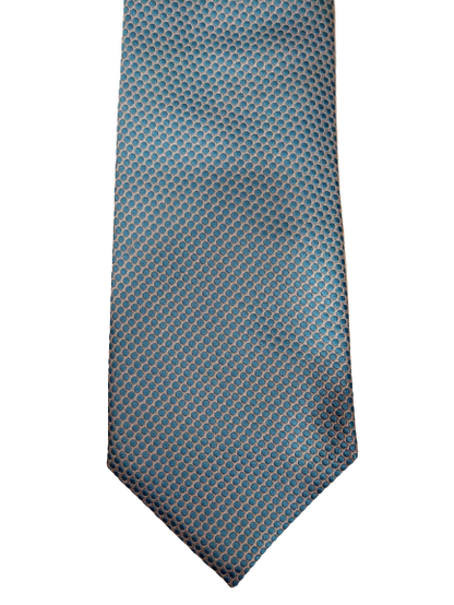 Profuomo silk tie. Blue white balls motif.