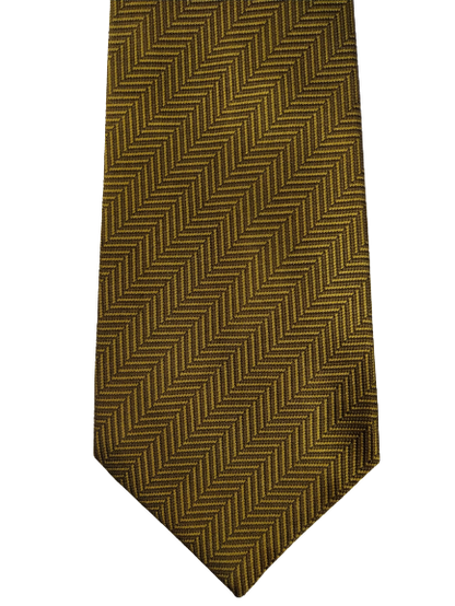 Salvatore Ferragamo silk tie. Yellow / gold motif