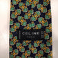 Celine Paris zijde designer stropdas. Groen blauw geel motief.