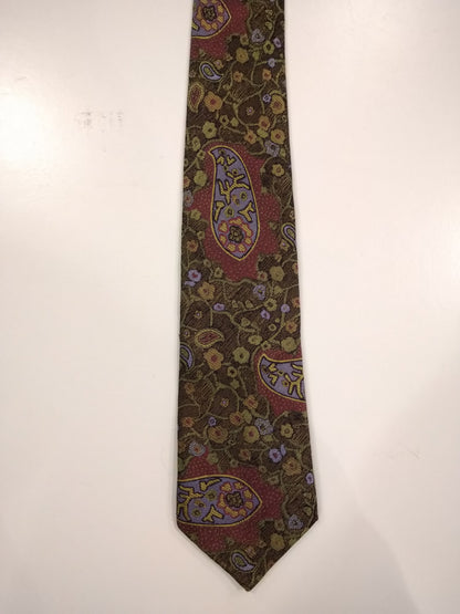 Michaelis Polyester Tie. Belle impression vintage.