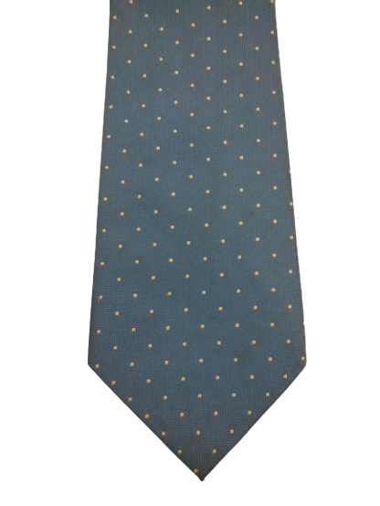 Laveuzione Artigianale Tie. Motif à points blanc bleu.