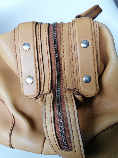 Tramontano Napoli leather bag. Light brown colored.