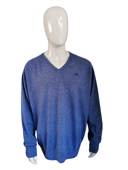 B keus: State of Art Merino Wollen trui. Blauw. Maat XXXXL / 4XL - EcoGents