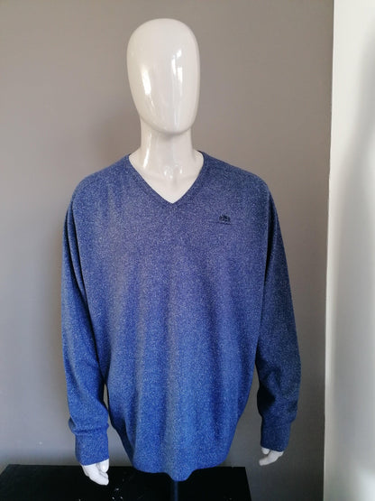 B keus: State of Art Merino Wollen trui. Blauw. Maat XXXXL / 4XL - EcoGents