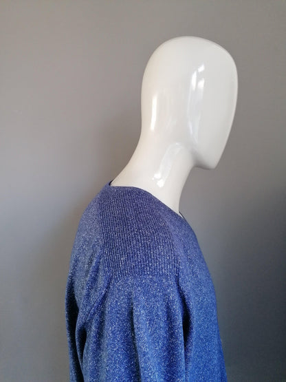 B keus: State of Art Merino Wollen trui. Blauw. Maat XXXXL / 4XL - EcoGents