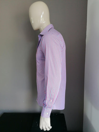 Camicissima overhemd. Blauw Rood motief. Maat 39. Extra Slim Fit - EcoGents