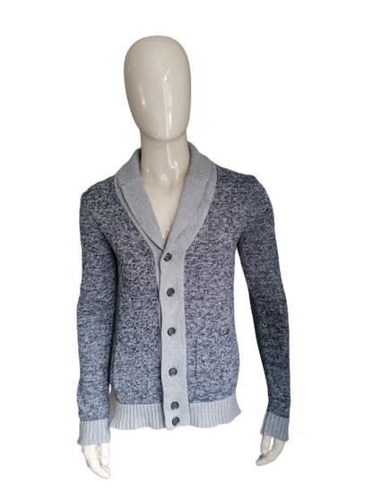 WE Fashion vest met knopen. Blauw Grijs gemêleerd. Maat M.