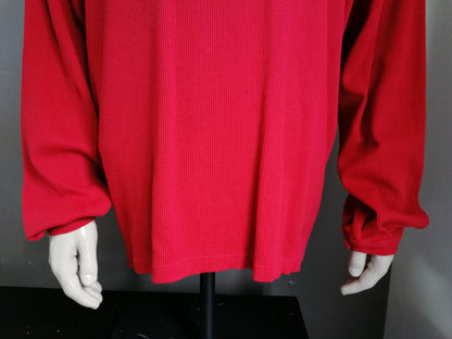 Jerxxs polo sweater with strings. Colored red. Size 6XL