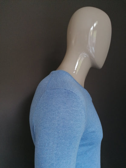 Esprit sweater. V-neck. Colored blue. Size S. Cotton Silk