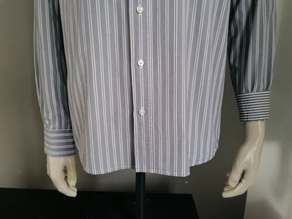 State of art shirt. Gray purple striped. Size L