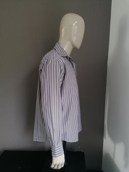 State of art shirt. Gray purple striped. Size L