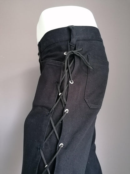 B keus: Black Pistol broek met vetersluiting zijkant. Zwart gekleurd. Maat W38 - L34 - EcoGents