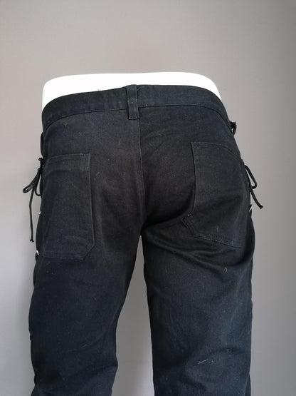 B keus: Black Pistol broek met vetersluiting zijkant. Zwart gekleurd. Maat W38 - L34 - EcoGents