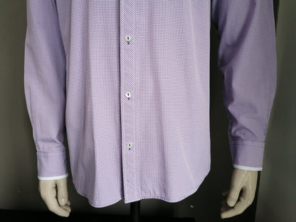 Chemise Doramafi. Paire de damier blanc avec des applications. Taille xl.