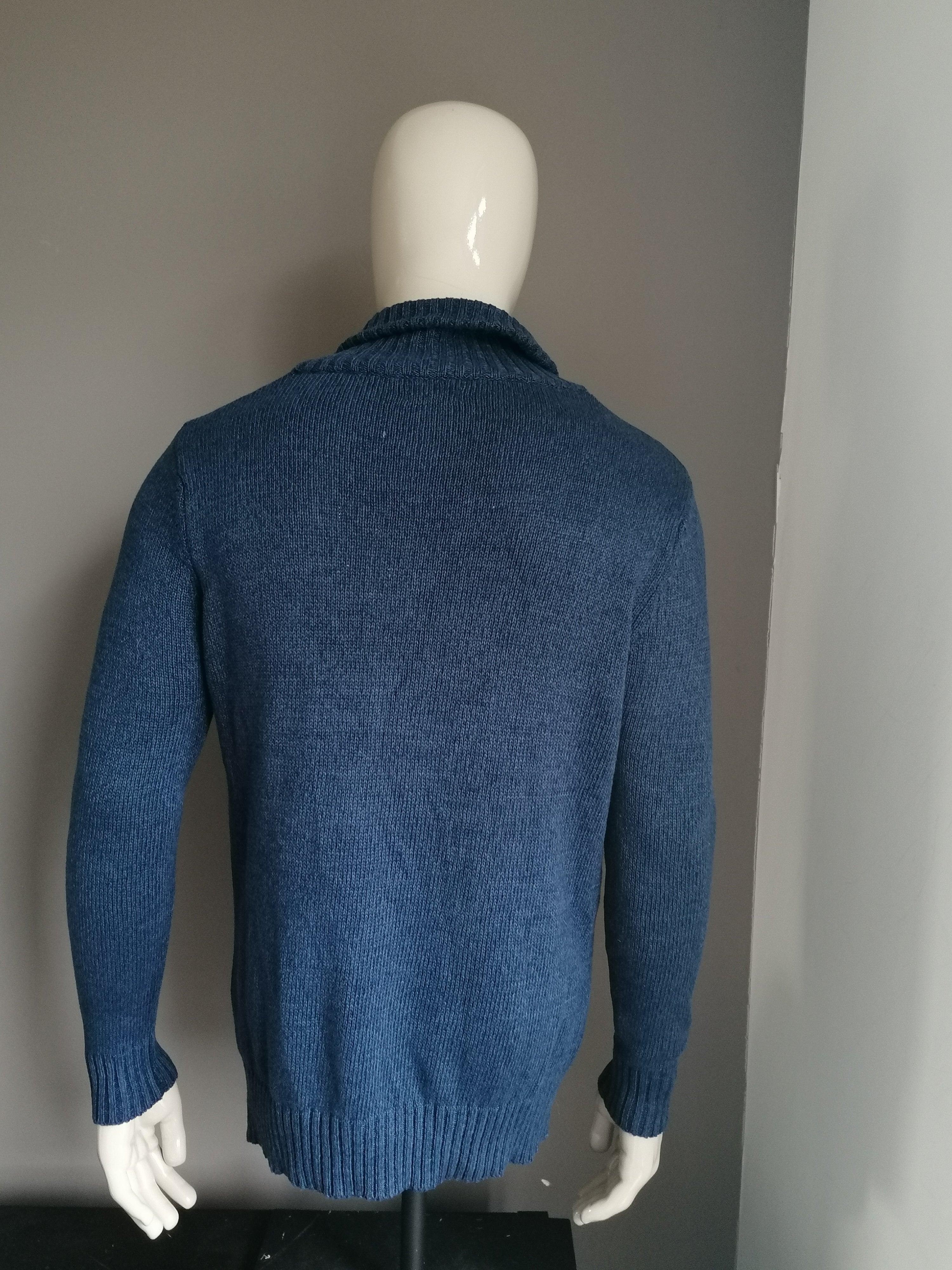 Su ter cherokee con collar. Azul mezclado. Talla M