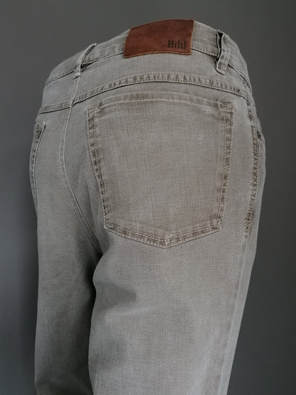 Hiltl broek. Licht Bruin motief. Maat 54 / L. Type ZE500. Stretch.