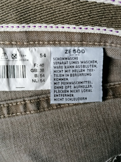 Hiltl broek. Licht Bruin motief. Maat 54 / L. Type ZE500. Stretch.