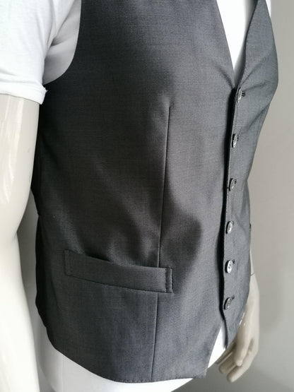 Brioni Wollen Gilet. Donker Grijs Metallic gekleurd. Maat M. - EcoGents